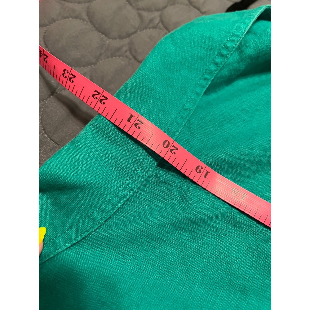 Chico's Linen Blazer‎ Jacket Women's Career Casual Elegant Kelly Green - Picture 8 of 8